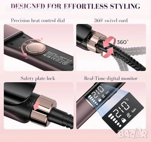 Нова Йонна преса за коса с плаващи плочи жени прическа изправяне къдри, снимка 9 - Преси за коса - 53842901