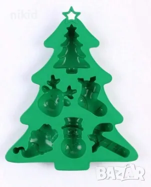 Елен джудже гном снежен човек елха бастун коледни коледен силиконов молд форма фондан шоколад гипс , снимка 3 - Форми - 47522113