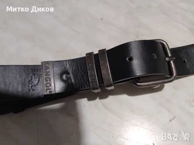 Kangol Марков колан кожен дълъг нов 137 см на 38 мм, снимка 3 - Колани - 56096026
