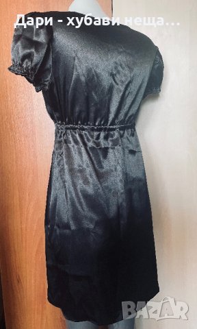 Черна рокля ONLY от сатен🍀❤️S,M,M/L❤️🍀арт.5015, снимка 3 - Рокли - 41543764