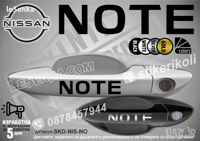 NISSAN NOTE стикери дръжки SKD-NIS-NO