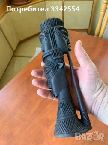 СВЕЩНИК ДЪРВОРЕЗБА ФИГУРА ТРИ ГЛАВИ УНИКАТ, снимка 3 - Статуетки - 50629429