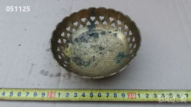 отлична бронзова ориенталска купа с орнаменти , снимка 4 - Антикварни и старинни предмети - 47561053