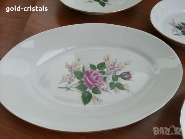 Стар български порцелан чинии елипса, снимка 2 - Антикварни и старинни предмети - 33961491