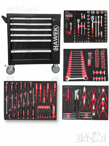 Шкаф с инструменти с 6 чекмеджета – 4 пълни Hawek