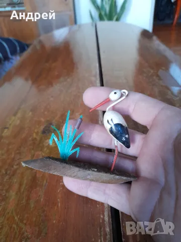 Стар сувенир,фигурка Щъркел, снимка 4 - Други ценни предмети - 48654111