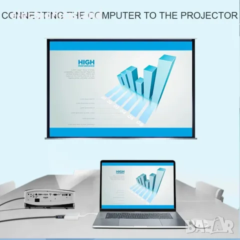 Преходник HDMI към VGA, Адаптор HDMI To VGA, Adaptor, Конвертор, Converter, снимка 7 - Кабели и адаптери - 55976405