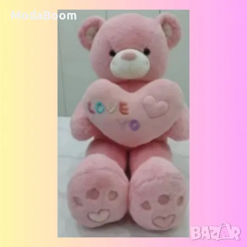 Голямо плюшено мече, със сърчице, снимка 3 - Плюшени играчки - 48905192