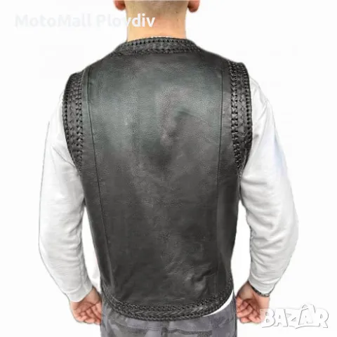 Кожен мото елек ROADER INDIAN с цип рокер клубен черен от S до 8XL , снимка 3 - Аксесоари и консумативи - 48700984