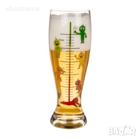 Голяма стъклена чаша Бирен Барометър - 1300 мл, снимка 5 - Подаръци за мъже - 42575369