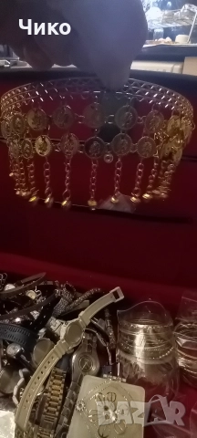 женски шопски позлатен челник , снимка 5 - Антикварни и старинни предмети - 52852224