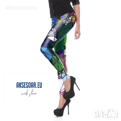  Нов моден щампован дамски клин 3D цветни флуоресцентни стилни клинове за жени и момичета, снимка 7 - Клинове - 50418778