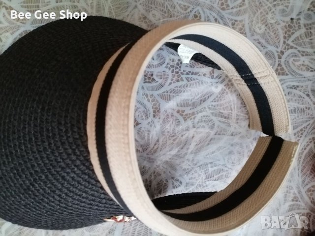 Дамски летни шапки - козирки с брошка , снимка 4 - Шапки - 41405560