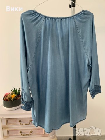 Дънкова блуза в размер L, снимка 9 - Блузи с дълъг ръкав и пуловери - 44175192