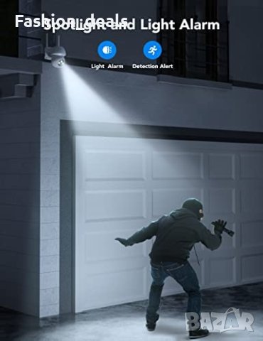 Нова Външна охранителна 2K камера домашно видеонаблюдение Охрана, снимка 6 - Комплекти за видеонаблюдение - 40365602