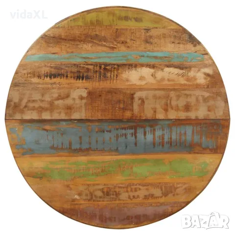 vidaXL Трапезна маса, кръгла, 100x100x75 cм, регенерирано дърво масив, снимка 3 - Маси - 56146686
