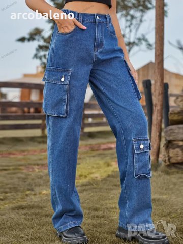 Нови ежедневни изпрани дамски дънки с много джобове, 2цвята , снимка 7 - Дънки - 42345871