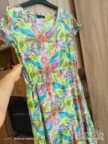 Маркова шарена миди рокля 👗, снимка 12 - Рокли - 50898368