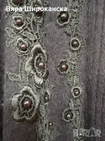 Черна луксозна жилетка ангора. Размер: L. , снимка 3 - Жилетки - 40522538