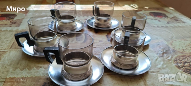 Стар руски огнеупорен сервиз за чай или кафе, снимка 3 - Антикварни и старинни предмети - 53839382