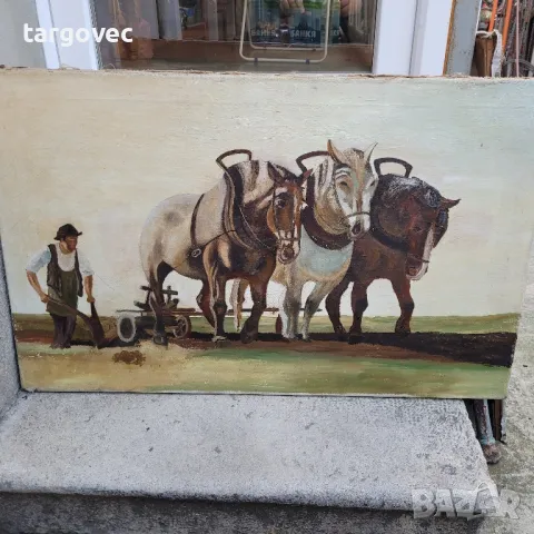 майсторска старинна картина с коне Германия