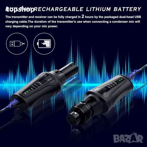 Чисто нова UHF безжична система за микрофон KIMAFUN KM-U208A  , снимка 6 - Микрофони - 55729704