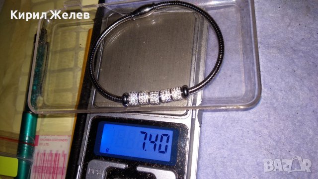 НЕЖНА ФИНА СРЕБРИСТА КРИСТАЛНА АРТ ГРИВНА с МАГНИТНА ЗАКОПЧАЛКА 34293, снимка 3 - Гривни - 38950241