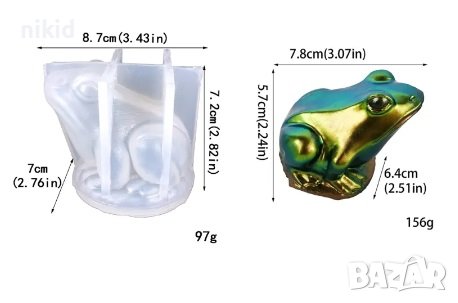 3d Грамадна жаба силиконов молд форма фондан гипс шоколад декор, снимка 2 - Форми - 41271007