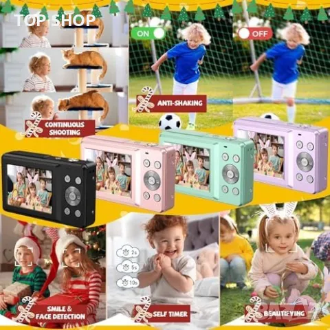 Нова FHD 1080P 44MP Компактна Дигитална Камера Фотоапарат, снимка 5 - Фотоапарати - 49732417
