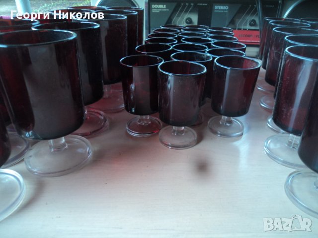  чаши Luminarc ruby red, снимка 3 - Сервизи - 40889001
