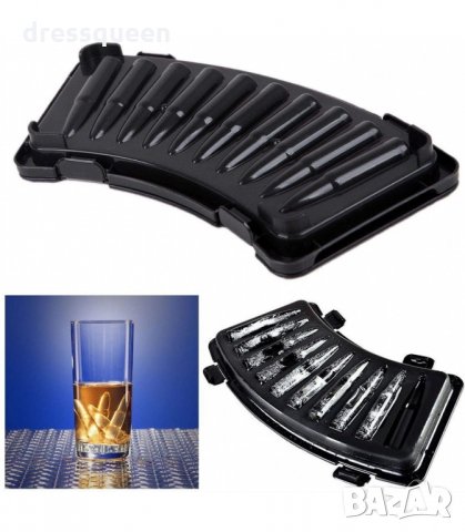 2956 Силиконов молд за лед с форма на куршуми АК-47