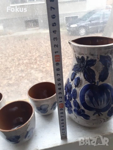 Сервиз за вино немска глазирана керамика, снимка 7 - Антикварни и старинни предмети - 53445388