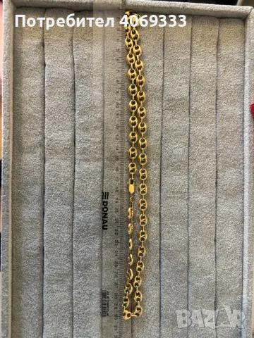 Златен синджир бобени зърна като нови 28.28гр 14к, снимка 4 - Колиета, медальони, синджири - 49874218