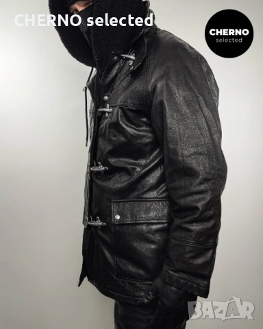 FAY рядко винтидж кожено яке тип firefighter / peacoat – размер L – Отлично състояние, снимка 5 - Якета - 53307408