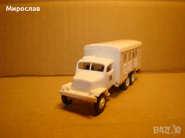 IGRA?? H0 1/87 PRAGA КАМИОН ВОЕНЕН МОДЕЛ КОЛИЧКА ВЛЕКАЧ, снимка 2 - Колекции - 48456530