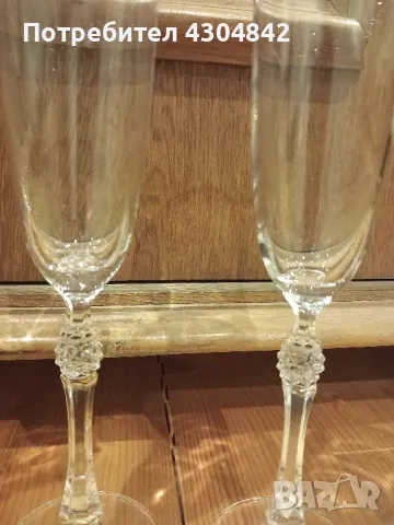 Кристални чаши Бохемия за шампанско, снимка 6 - Чаши - 48031900