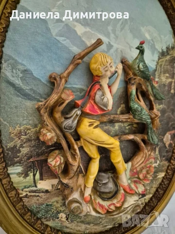3Д стенна картина " Момчето с флейтата", Италия, снимка 3 - Картини - 50758930