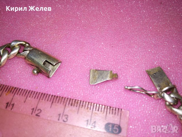 СТИЛНА СРЕБЪРНА ГРИВНА СРЕБРО 925 ВИНТИДЖ ПЛЕТКА / ЗАКОПЧАЛКАТА ИМА НУЖДА от ЛЕК РЕМОНТ! 43244, снимка 3 - Гривни - 44394047