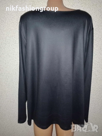 Черна туника с принт пеперуда, 2XL размер, снимка 3 - Туники - 52395410