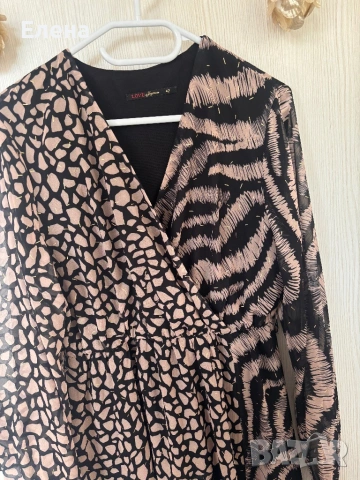 Рокля в черно и златисто, снимка 2 - Рокли - 53137943
