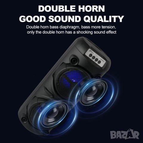 Караоке система  ZQS8230 2х8 инча с жичен микрофон и дистанционно , снимка 2 - Аудиосистеми - 52450956