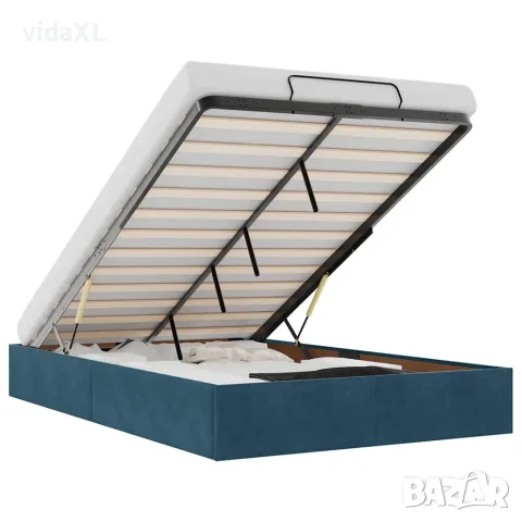 vidaXL Османска рамка за легло без матрак, тъмносиня, 120x200см кадифе（SKU: 3310959）