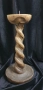 Ръчно изработен дървен свещеник с уникална спираловидна форма, снимка 4