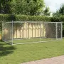 vidaXL Кучешка клетка с врата сива 4x2x1,5 м поцинкована стомана, снимка 2