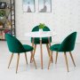 Зелен стол / комплект от два трапезни стола / столове с мека седалка и облегалка МОДЕЛ 93, снимка 1 - Столове - 33774090