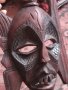 Махагонова маска ритуална стара дървена традиционно изкуство от Африка 43738, снимка 14