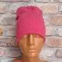 Нова зимна шапка рипс с подгъв в цвят розов меланж, снимка 2