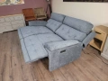 Сив диван тройка от плат с електрически релаксиращ механизъм, снимка 12
