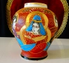 Японска порцеланова ваза Satsuma,злато,печат. , снимка 1