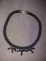 Черен гердан от три реда мъниста, снимка 2